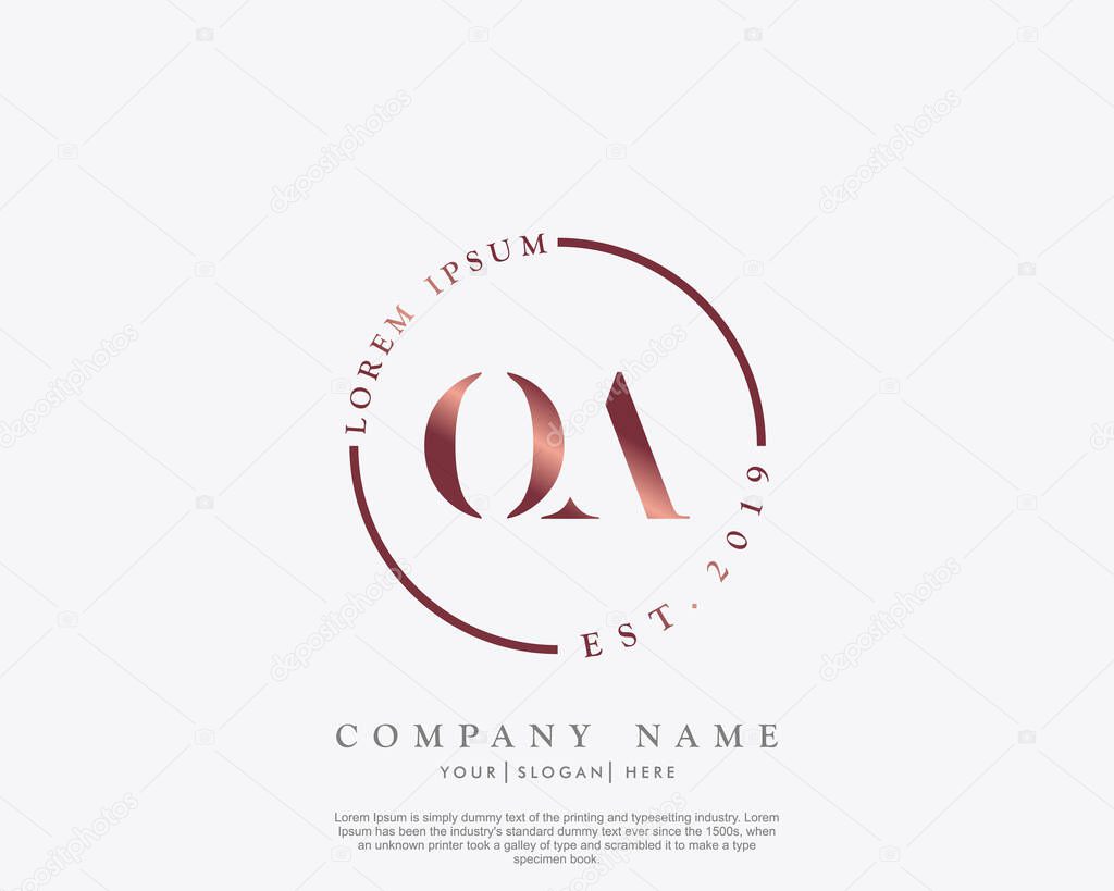 Initial letter OA beauty handwriting logo vector