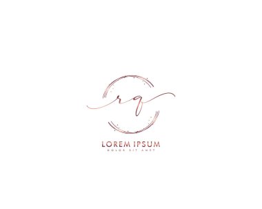 İlk harf RQ güzellik el yazısı logo vektörü