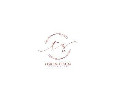İlk harf T Z güzellik el yazısı logo vektörü