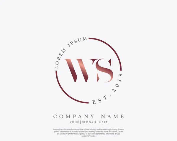 Couple Cursive Letters Initial Ws Signature Stock Vector (Royalty