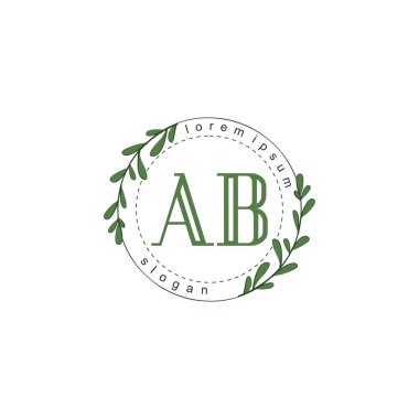 İlk harf AB güzellik el yazısı logo vektörü