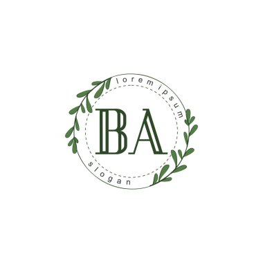 İlk harf BA güzellik el yazısı logo vektörü