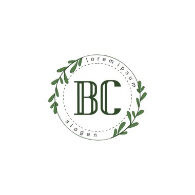 İlk harf BC güzellik el yazısı logo vektörü
