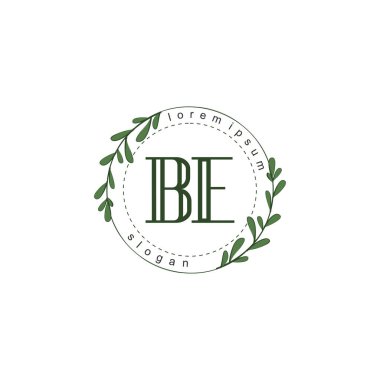 İlk harf BE güzellik el yazısı logo vektörü