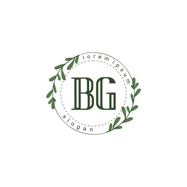 İlk harf BG güzellik logo vektörü