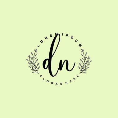 İlk harf DN güzellik el yazısı logo vektörü