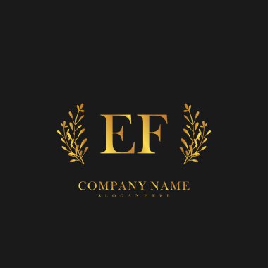 İlk harf EF güzellik logo vektörü
