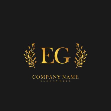 İlk harf EG güzellik logo vektörü