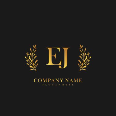 İlk harf EJ güzellik el yazısı logo vektörü