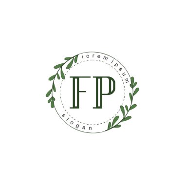 İlk harf FP güzellik logo vektörü