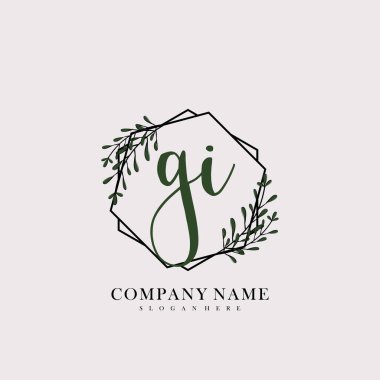 İlk harf GI güzellik logo vektörü