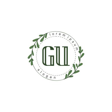 İlk harf GU güzellik logo vektörü