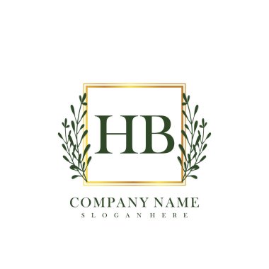 İlk harf HB güzellik logo vektörü