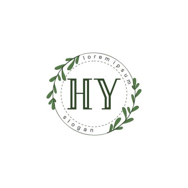 İlk harf HY güzellik el yazısı logo vektörü