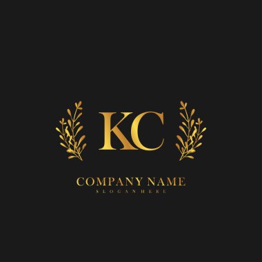 İlk harf KC güzellik el yazısı logo vektörü