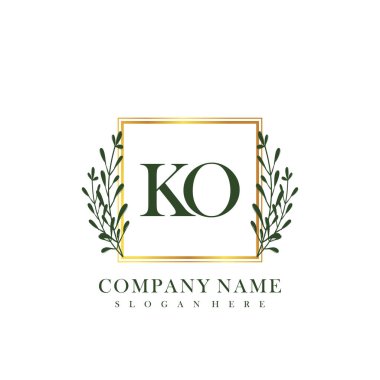 İlk harf KO güzellik el yazısı logo vektörü