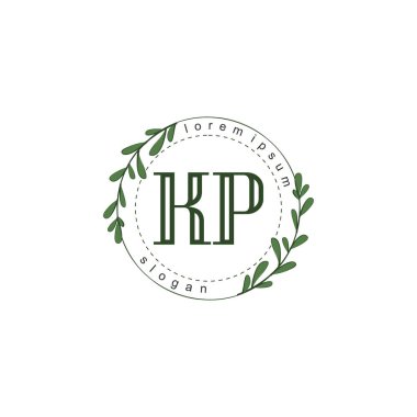 İlk harf KP güzellik logo vektörü