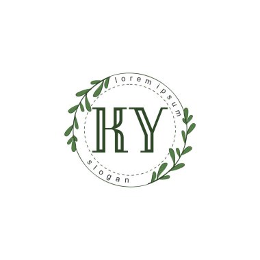İlk harf KY güzellik el yazısı logo vektörü