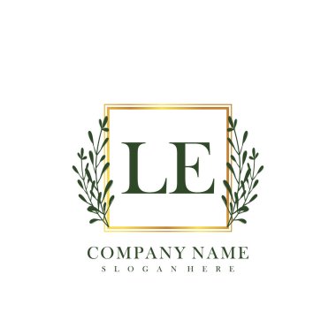 İlk harf LE güzellik el yazısı logo vektörü