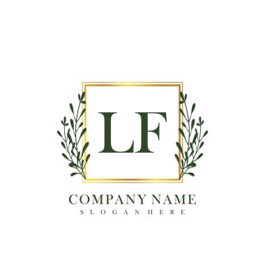 İlk harf LF güzellik el yazısı logo vektörü