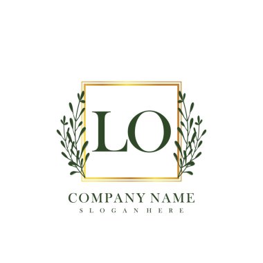 İlk harf LO güzellik el yazısı logo vektörü