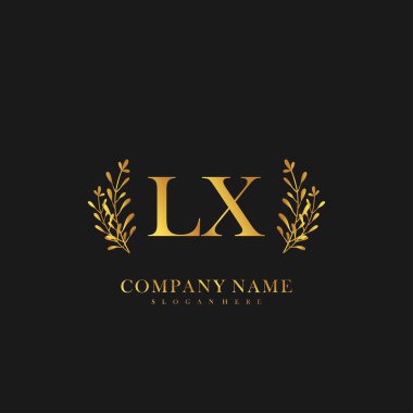 İlk harf LX güzellik el yazısı logo vektörü