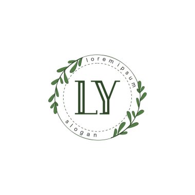 İlk harf LY güzellik el yazısı logo vektörü