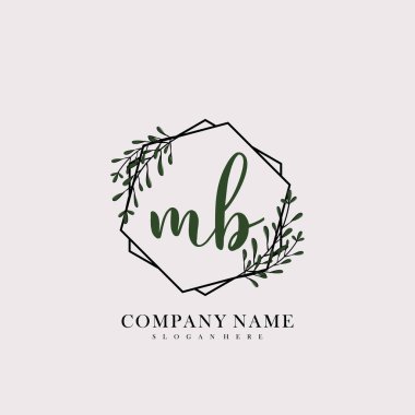 İlk harf MB güzellik el yazısı logo vektörü