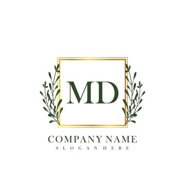 İlk harf MD güzellik el yazısı logo vektörü