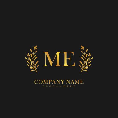 İlk harf Me güzellik el yazısı logo vektörü