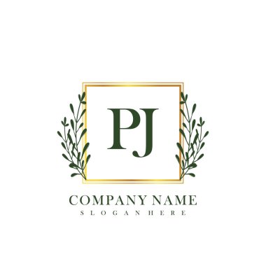 İlk harf PJ güzellik el yazısı logo vektörü