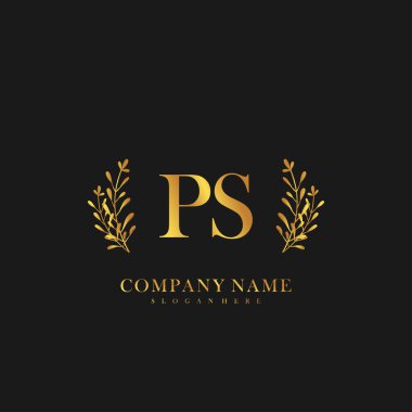 İlk harf PS güzellik el yazısı logo vektörü