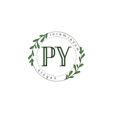 İlk harf PY güzellik logo vektörü