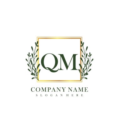 İlk harf QM güzellik el yazısı logo vektörü