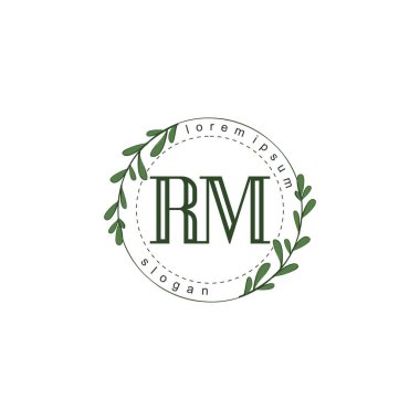İlk harf RM güzellik logo vektörü