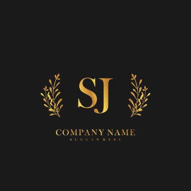 İlk harf SJ güzellik el yazısı logo vektörü