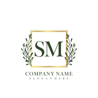 İlk harf SM güzellik logo vektörü