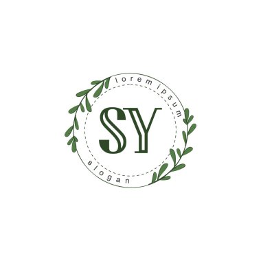 İlk harf SY güzellik el yazısı logo vektörü