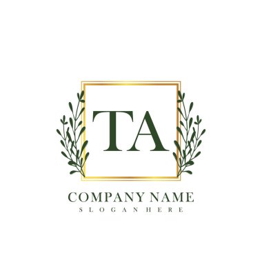 İlk harf TA güzellik el yazısı logo vektörü