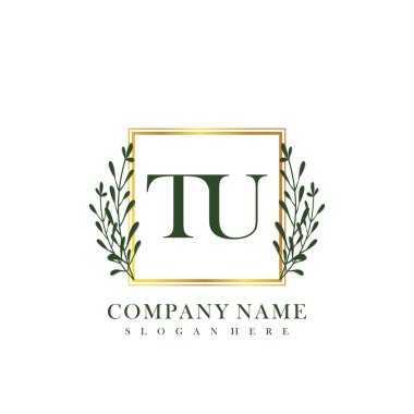 İlk harf TU güzellik el yazısı logo vektörü