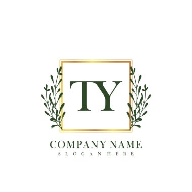 İlk harf TY güzellik logo vektörü