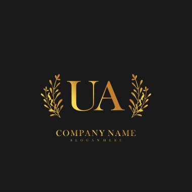 İlk harf UA güzellik el yazısı logo vektörü
