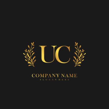 İlk harf UC güzellik logo vektörü