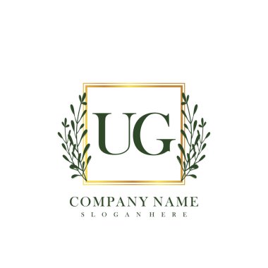 İlk harf UG güzellik logo vektörü