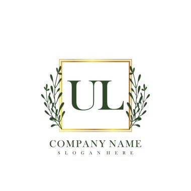 İlk harf UL güzellik logo vektörü