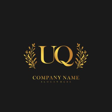 İlk harf UQ güzellik logo vektörü