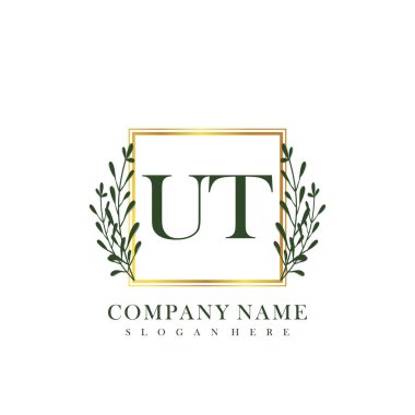 İlk harf UT güzellik el yazısı logo vektörü