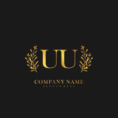 İlk harf UU güzellik el yazısı logo vektörü