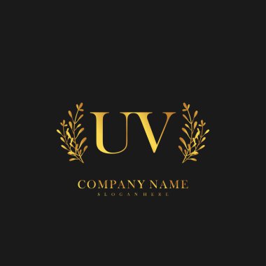 İlk harf UV güzellik logo vektörü