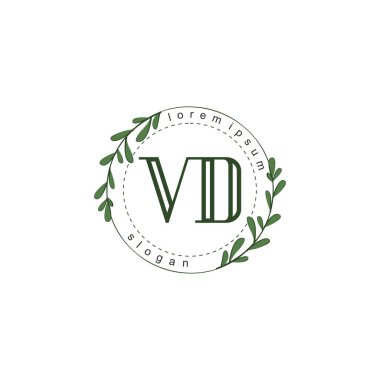 İlk harf VD güzellik logo vektörü